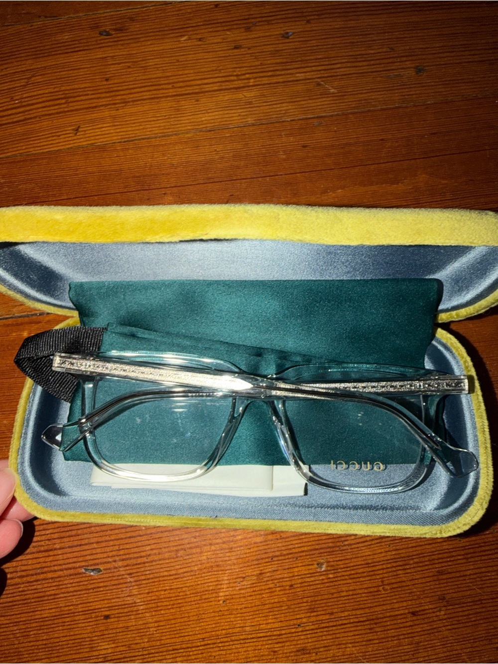 Gucci Transparent Square Blue Light Glasses - Clear - Picture 5 of 7